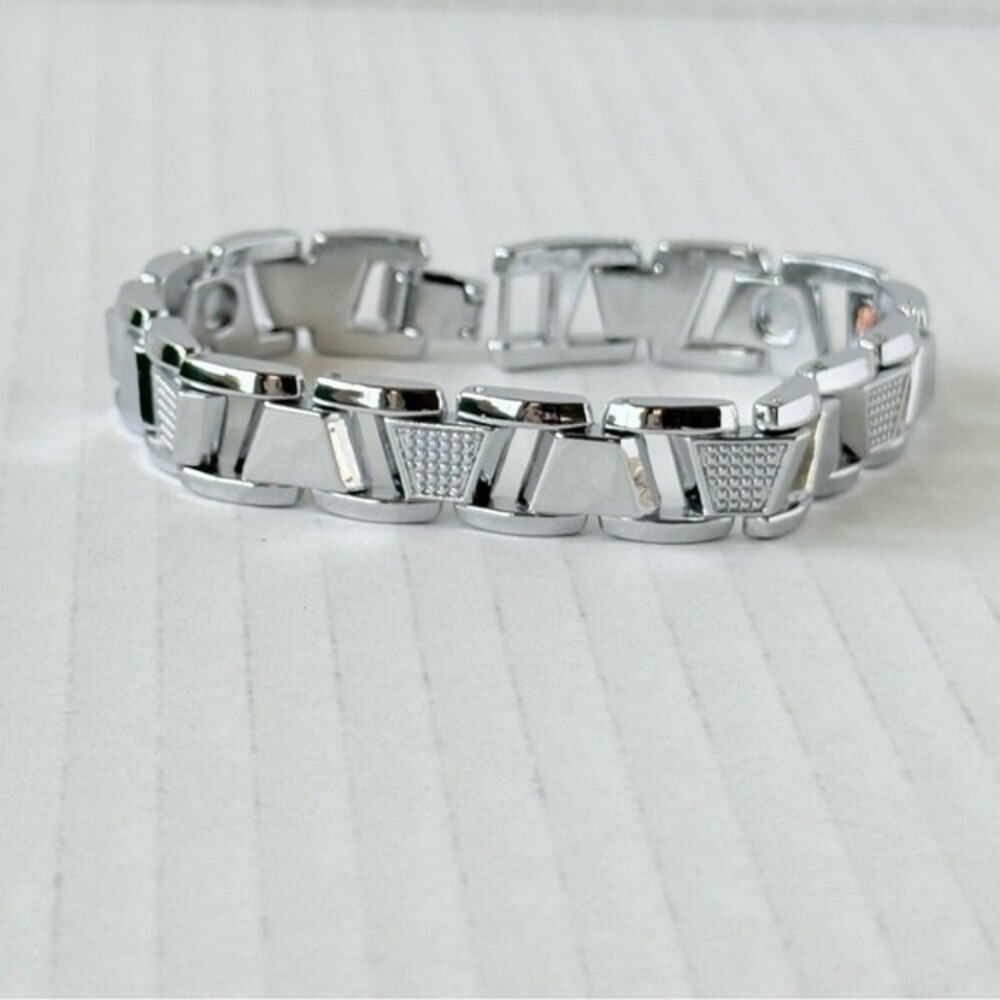NEW Men's Silver Geometric Bracelet‎ Stainless steel